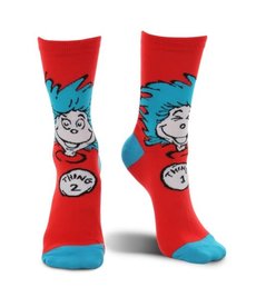 elope Dr. Seuss The Cat in the Hat Thing 1&2 Crew Socks: Adult