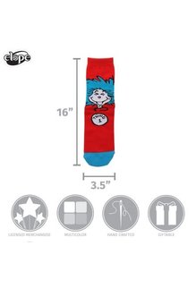 elope Dr. Seuss The Cat in the Hat Thing 1&2 Crew Socks: Adult