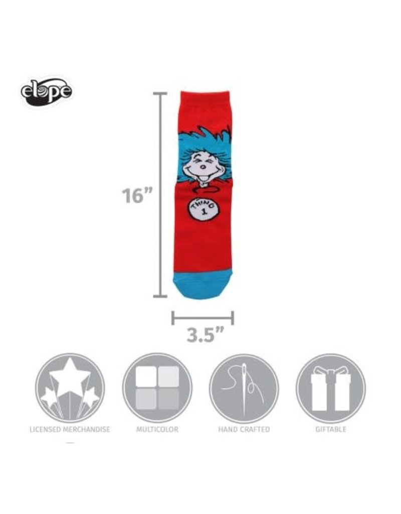 elope Dr. Seuss The Cat in the Hat Thing 1&2 Crew Socks: Adult