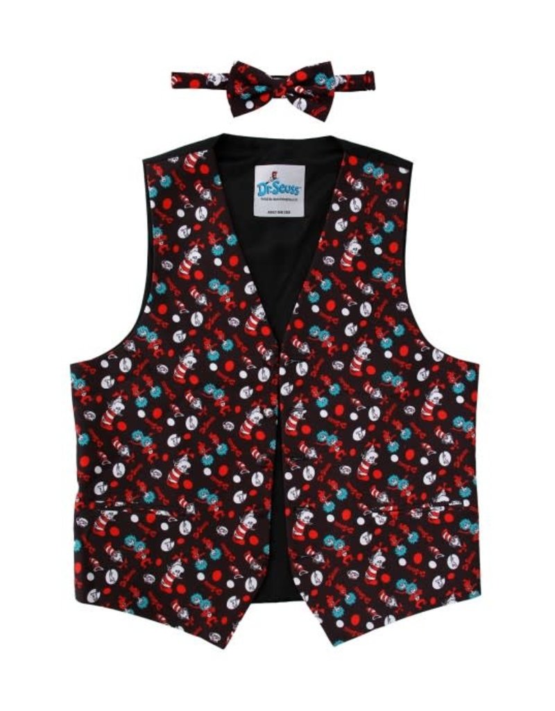 elope Dr. Seuss The Cat in the Hat Pattern Vest & Bow Tie Kit - O/S