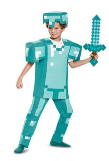 Disguise Costumes Kids Deluxe Minecraft Diamond Armor Costume