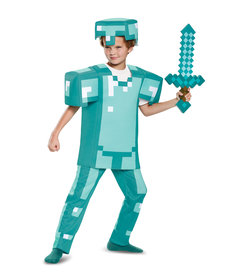Disguise Costumes Kids Deluxe Minecraft Diamond Armor Costume