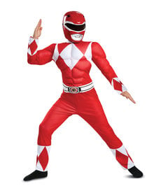 Disguise Costumes Boy's Classic Red Ranger Costume with Muscles