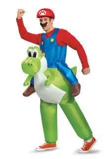 Disguise Costumes Adult Mario Riding Yoshi Inflatable Costume