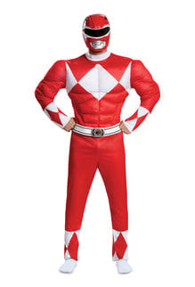 Disguise Costumes Men's Classic Red Ranger Costume with Muscles