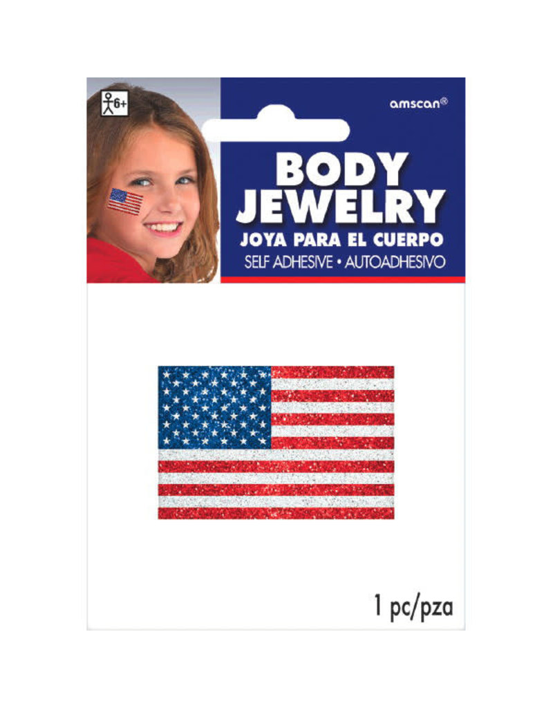 Body Jewelry: Glitter American Flag