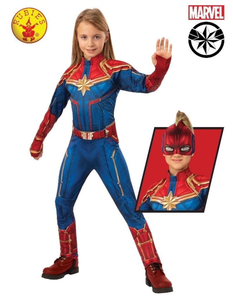 Rubies Costumes Girl's Deluxe Captain Marvel Hero Suit Costume