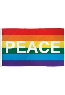 Rainbow Peace Letters Pride Flag (3x5FT)