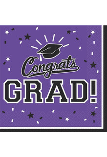 Graduation Luncheon Napkins: Purple (36ct.)