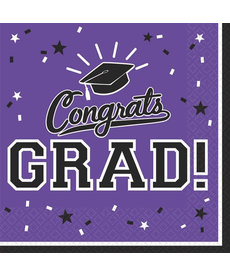 Graduation Luncheon Napkins: Purple (36ct.)