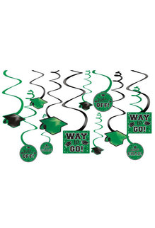 Graduation Swirl Decorations: Green