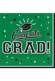 Graduation Luncheon Napkins: Green (36ct.)