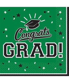 Graduation Luncheon Napkins: Green (36ct.)