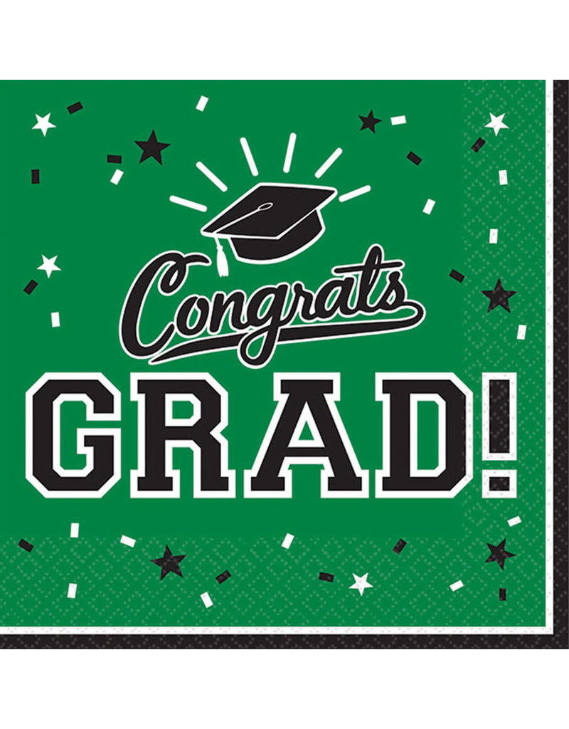 Graduation Luncheon Napkins: Green (36ct.)