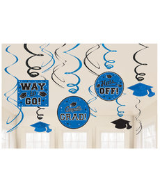 Graduation Swirl Decorations: Blue