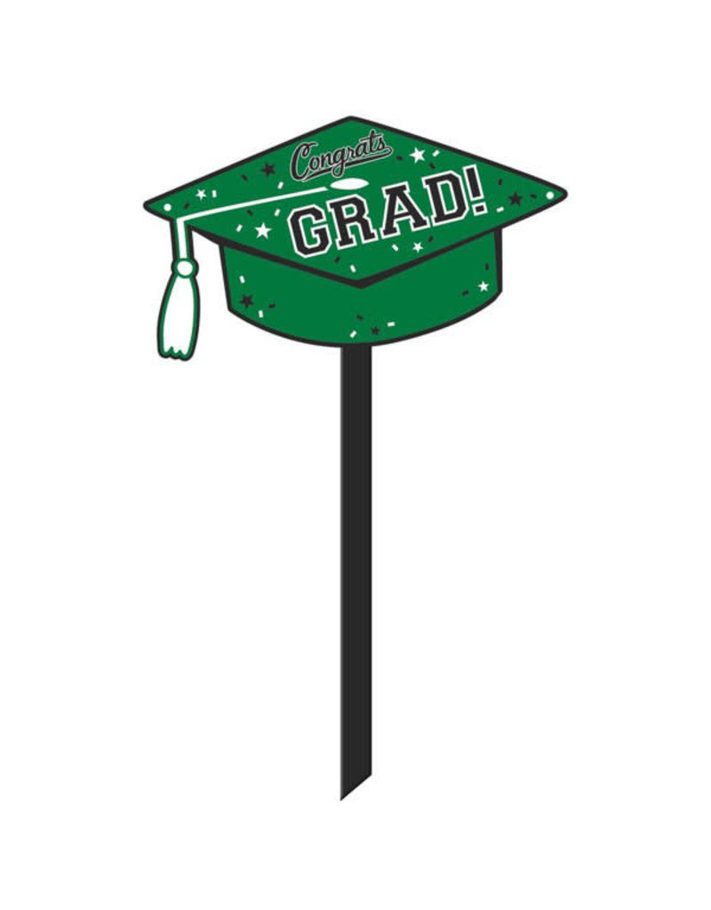 Congrats Graduation Yard Sign: Green