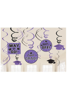Graduation Swirl Decorations: Purple