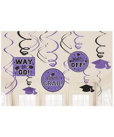 Graduation Swirl Decorations: Purple