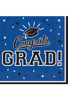 Graduation Luncheon Napkins: Blue (36ct.)