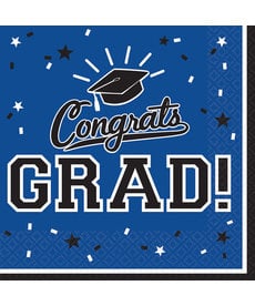 Graduation Luncheon Napkins: Blue (36ct.)