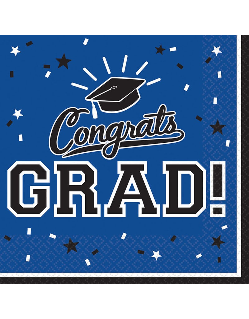 Graduation Luncheon Napkins: Blue (36ct.)