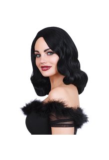 Dream Girl Hollywood Glamour Wig: Black