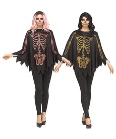 Fun World Costumes Adult Glitter Skeleton Poncho