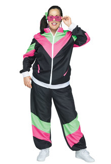 Fun World Costumes Women's Plus Size Rockin 80's Track Suit Costume