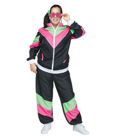 Fun World Costumes Women's Plus Size Rockin 80's Track Suit Costume