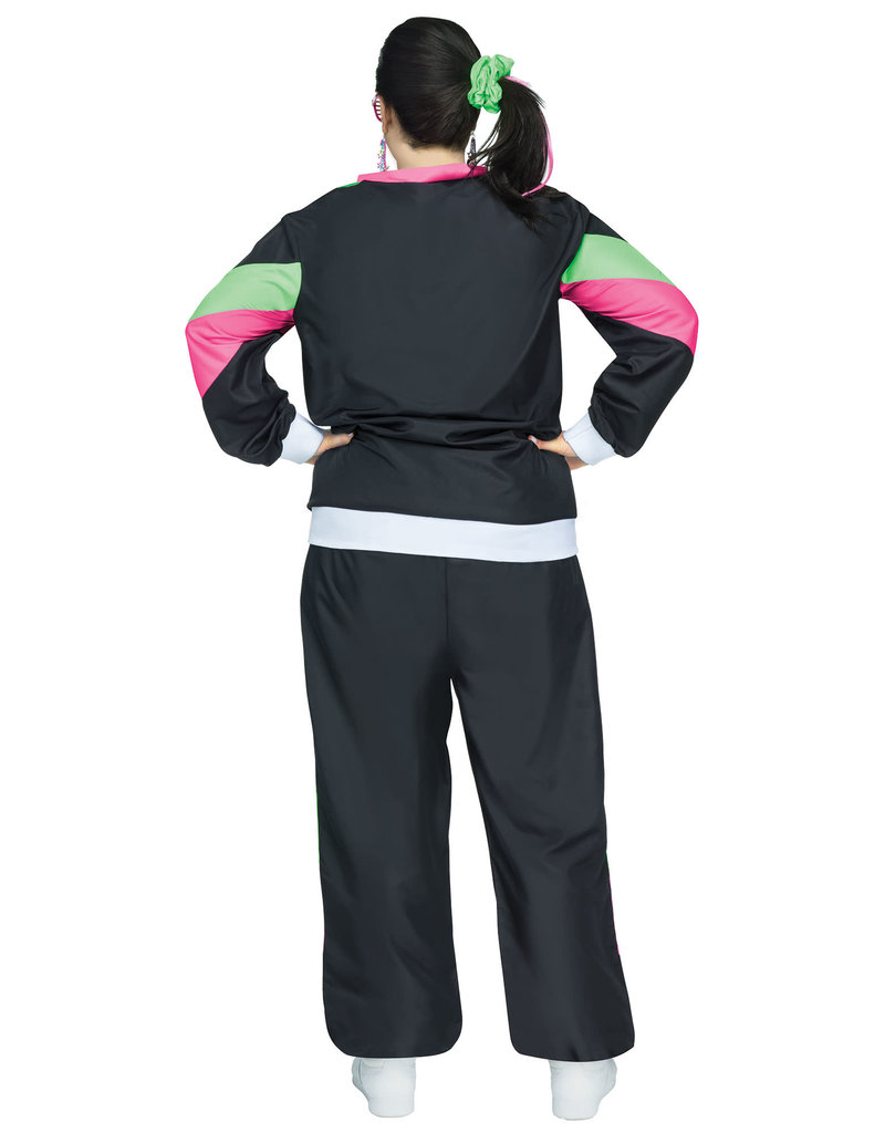 Fun World Costumes Women's Plus Size Rockin 80's Track Suit Costume