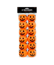 2.5" Pumpkin Plastic Treat Pails (12ct.)