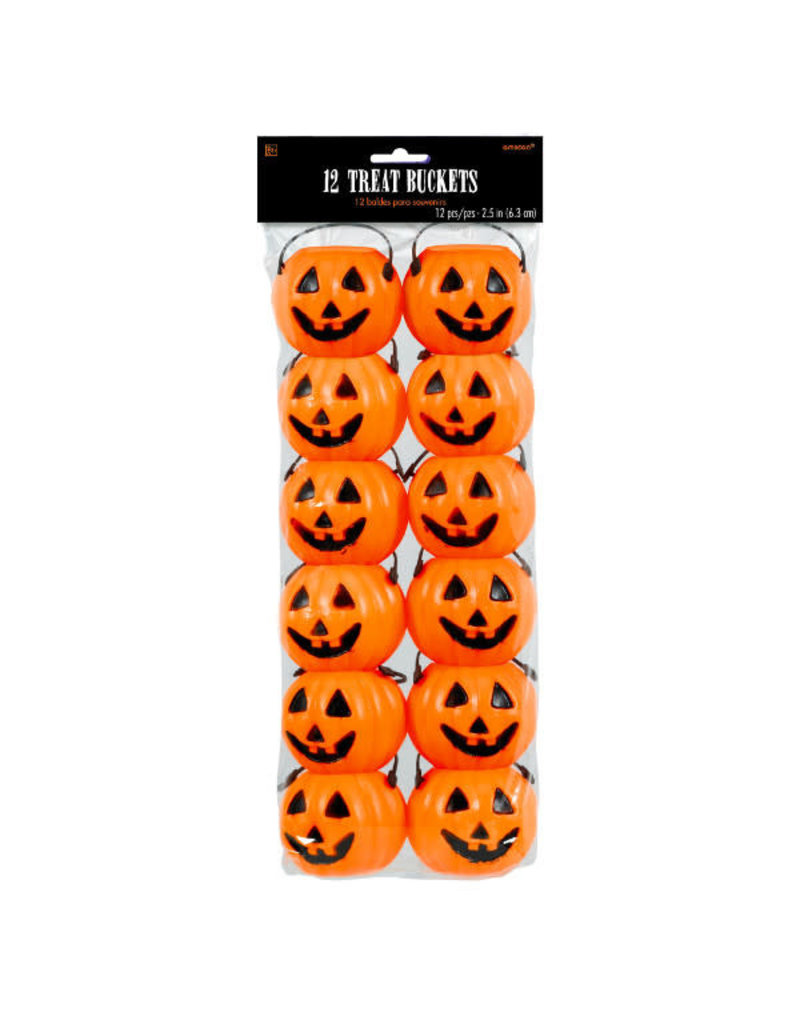 2.5" Pumpkin Plastic Treat Pails (12ct.)