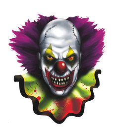15" Paper Cutout: Creepy Carnival Clown