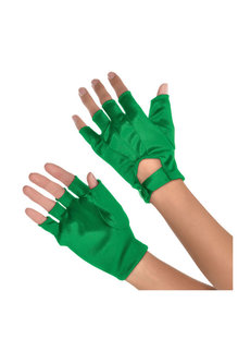 Short Fingerless Gloves - Green