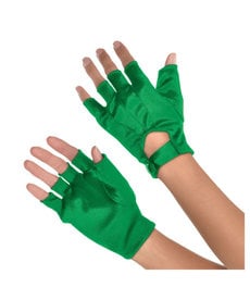 Short Fingerless Gloves - Green