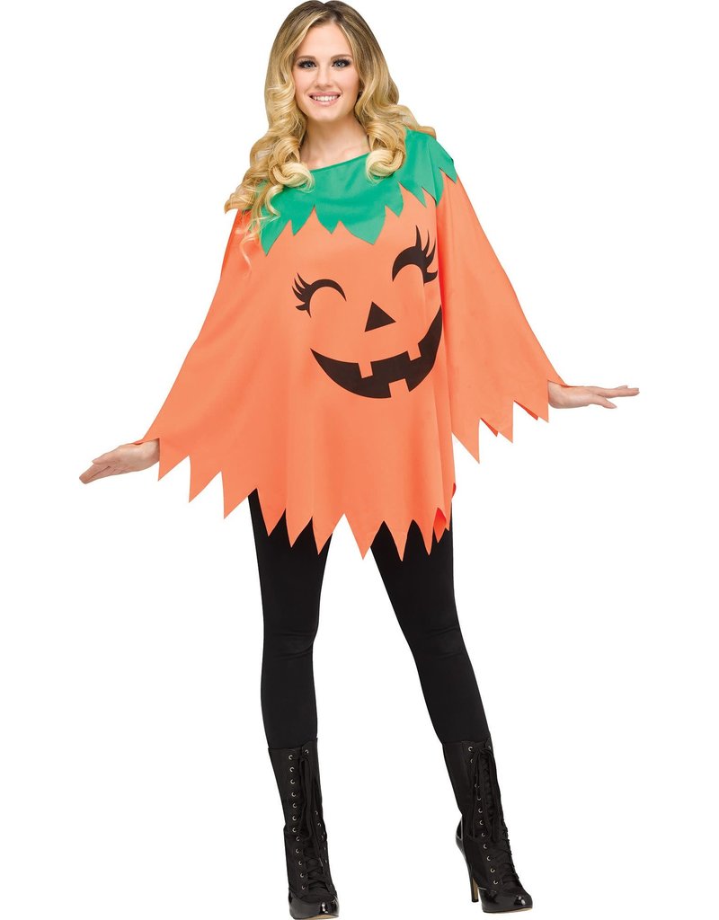 Fun World Costumes Women's Pumpkin Poncho For Halloween
