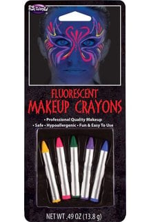 Fun World Costumes Fluorescent Makeup Crayons - Multicolor