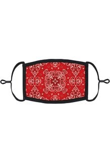 Adjustable Fabric Face Mask: Red Bandana
