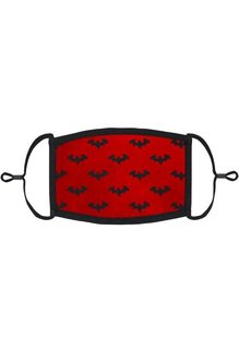 Adjustable Fabric Face Mask: Red Bats
