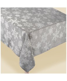 Grey Snowflake Fabric Table Cover