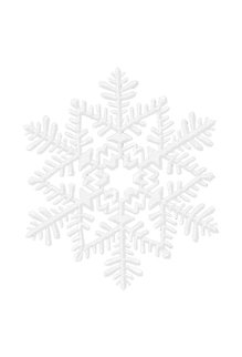 Small Glitter Plastic Snowflake Decoration - White