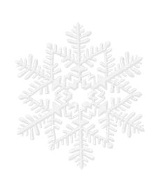 Small Glitter Plastic Snowflake Decoration - White