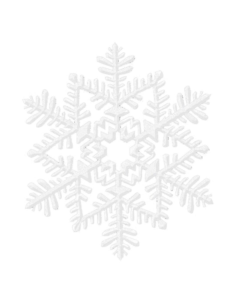 Small Glitter Plastic Snowflake Decoration - White