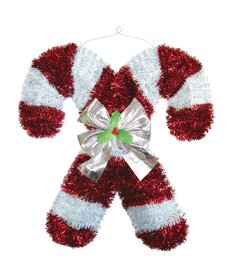 Candy Cane Tinsel Decoration