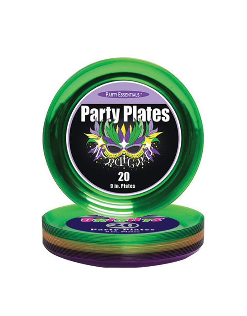 9" Party Plates: Mardi Gras (20ct.)