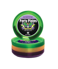 6" Party Plates: Mardi Gras (40ct.)
