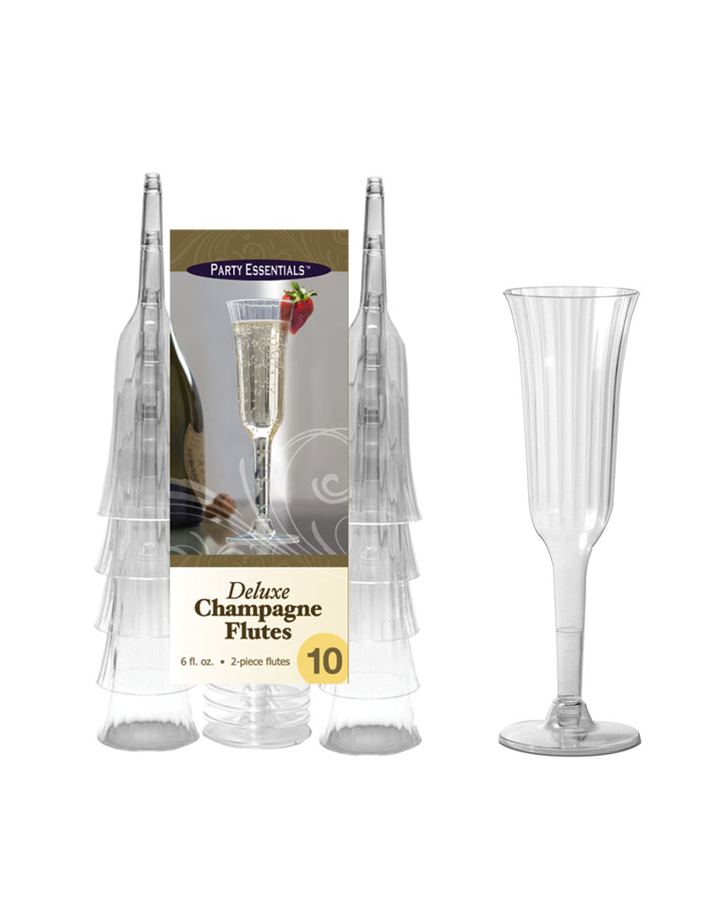 6oz. Deluxe Champagne Flutes: Clear (10ct.)