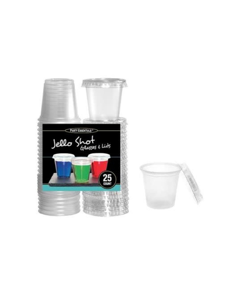 2oz. Jello Shot Glasses w/ Lids: Clear (25ct.)