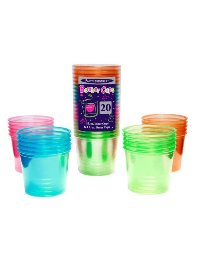 4oz. Bomber Cups: Neon Assorted (20ct.)