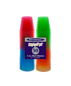 1oz. Shot Glasses: Neon Assorted (50ct.)